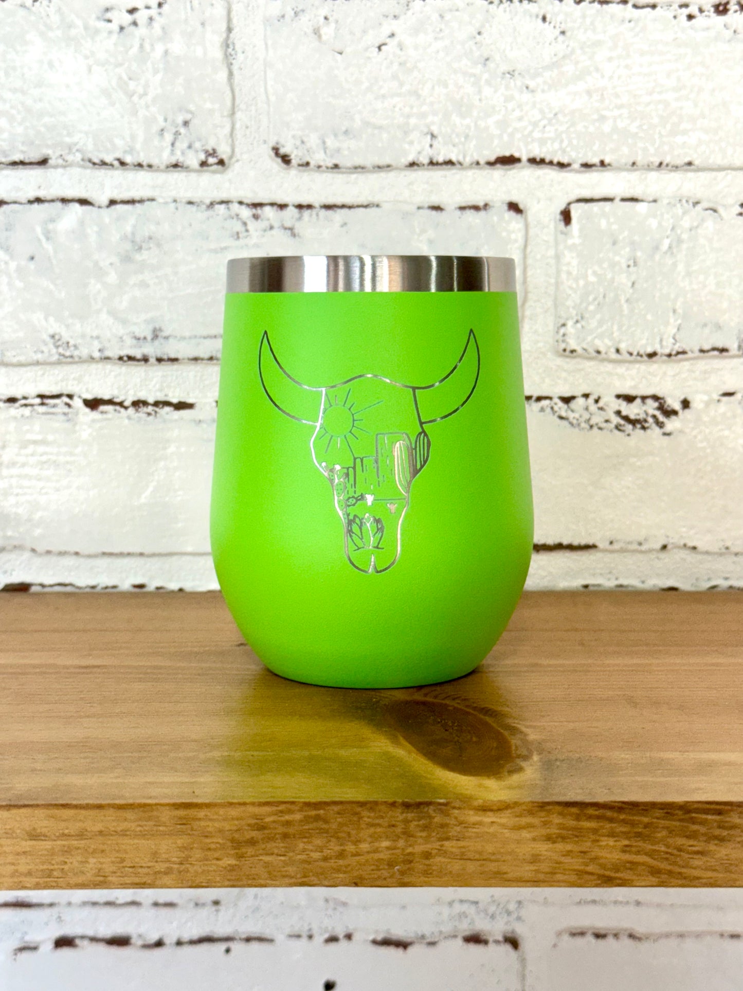 Cow Head Desert Scene 12 oz Wine Tumbler