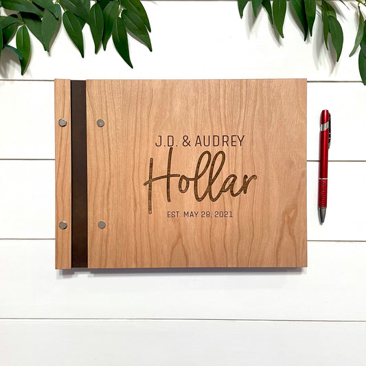 Wooden guest book