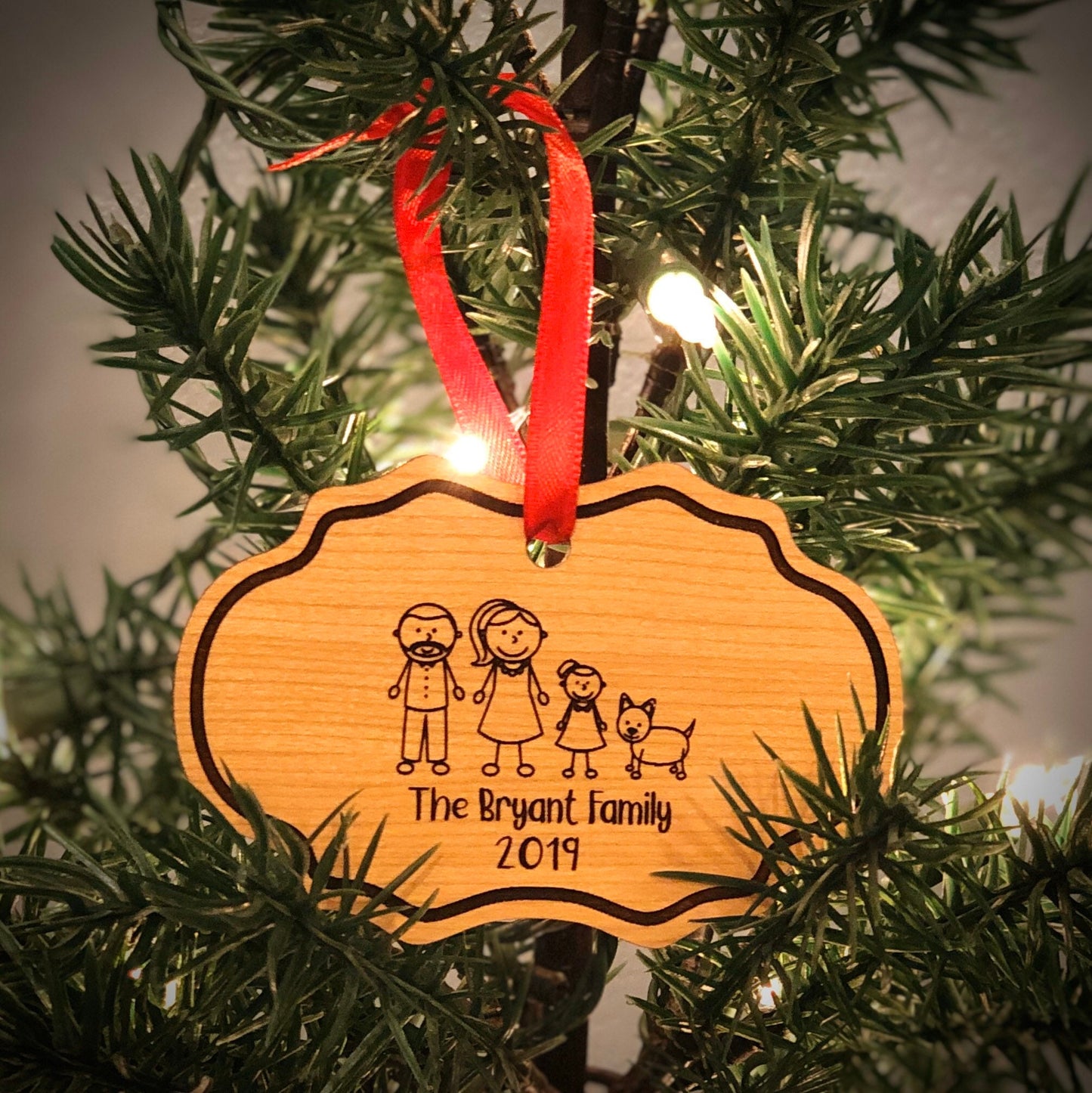 Stick Family Ornament