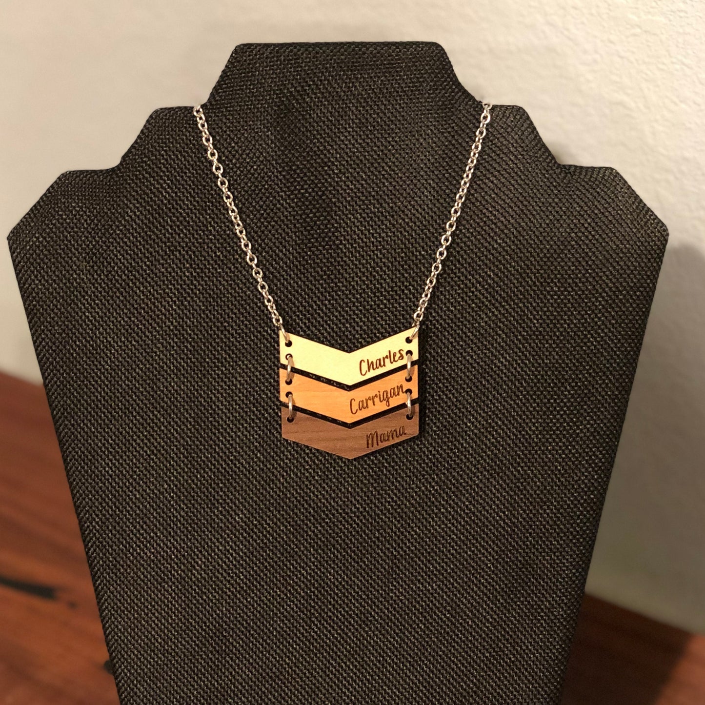 Wood Chevron Necklace