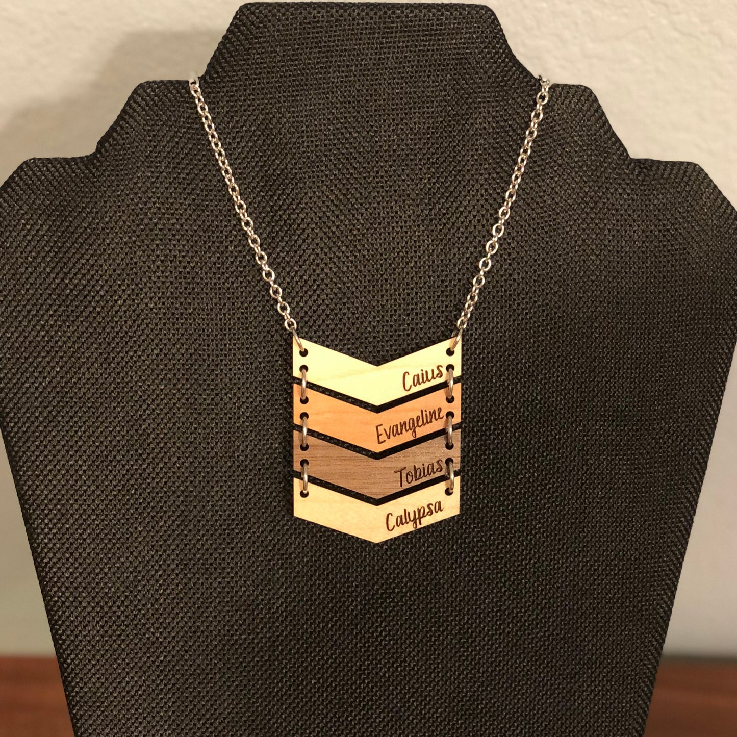 Wood Chevron Necklace