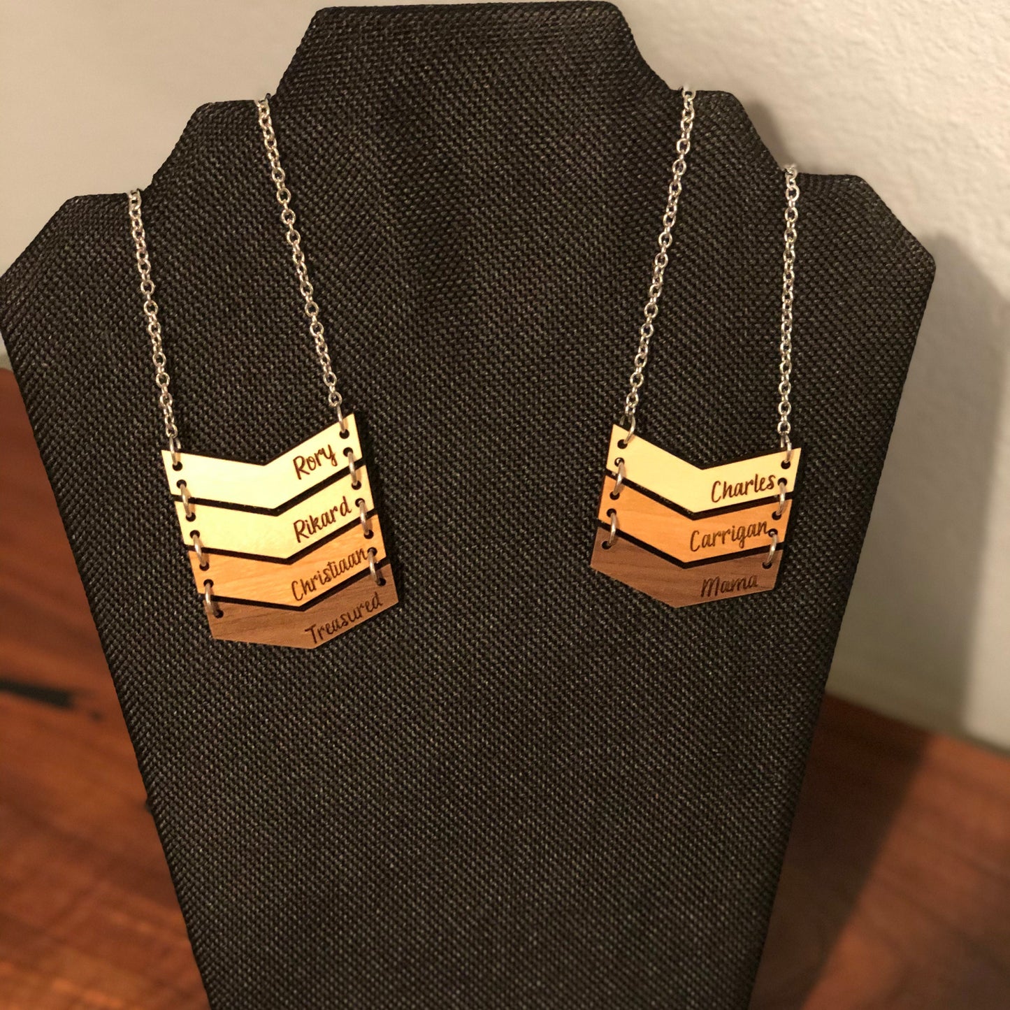 Wood Chevron Necklace