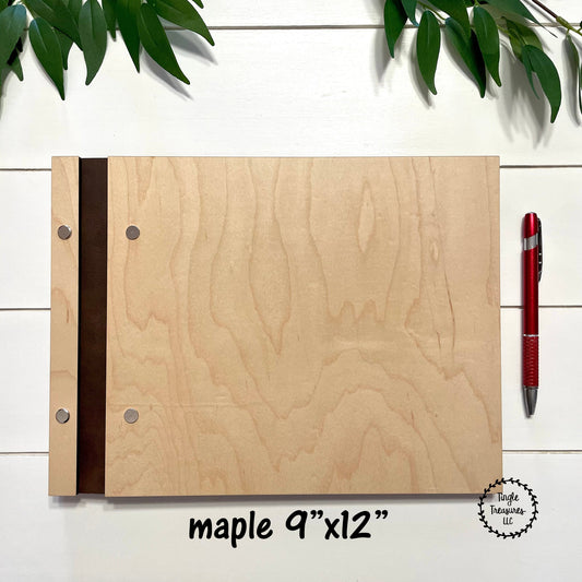 Large BLANK Wooden Guest Book