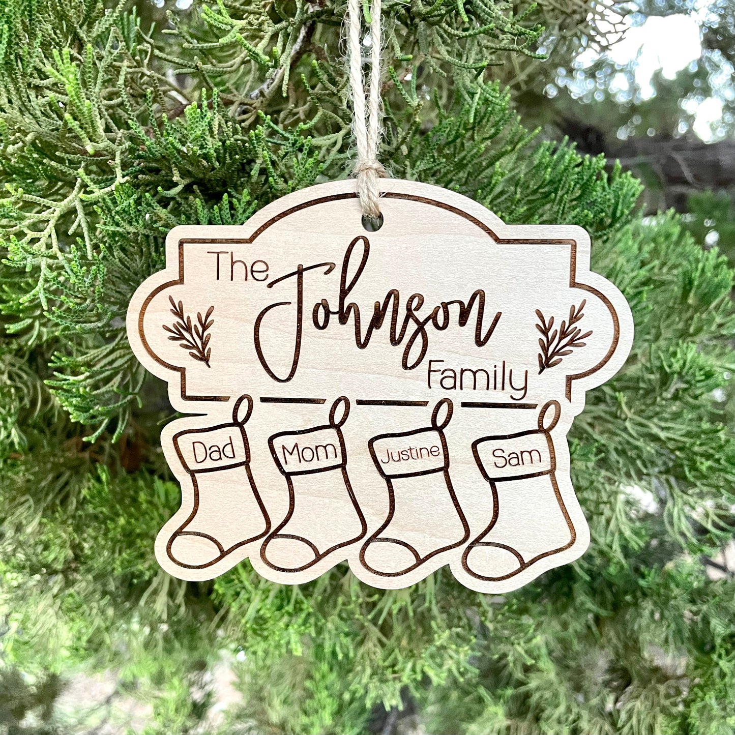 Stocking Family Ornament