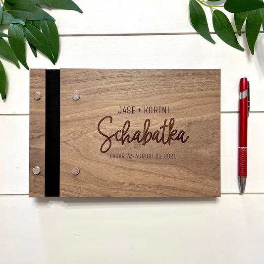 Small Wooden Guest Book